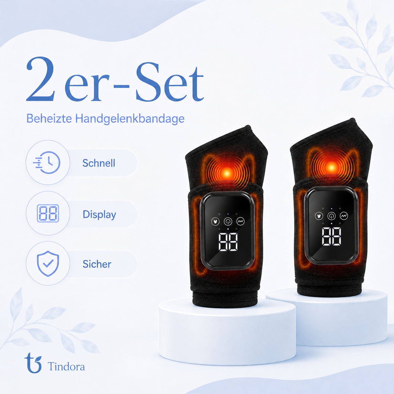 Beheizte Handgelenkbandage mit Vibration – 3 Stufen Wärme & Massage